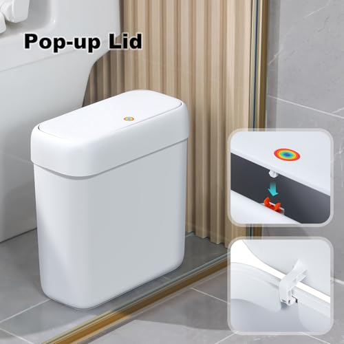 Eco-Friendly funest Bathroom Small Trash Can with Lid,10L / 2.7 Collection