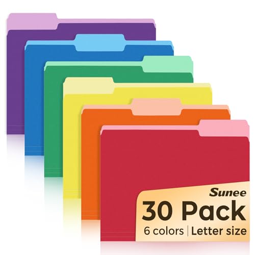 SUNEE File Folders, 30 Pack Manilla Folders 8.5