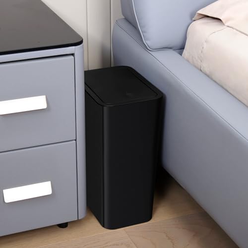 exclusive TIPGO Bathroom Trash Can with Lid, 10 Liter/ 2.6 Gallon Collection