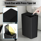exclusive TIPGO Bathroom Trash Can with Lid, 10 Liter/ 2.6 Gallon Collection