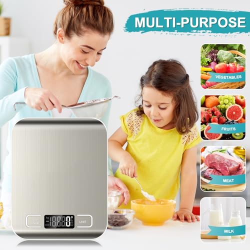 Food Scale, 11lb Kitchen Scale with 6 Units Tare Essentials