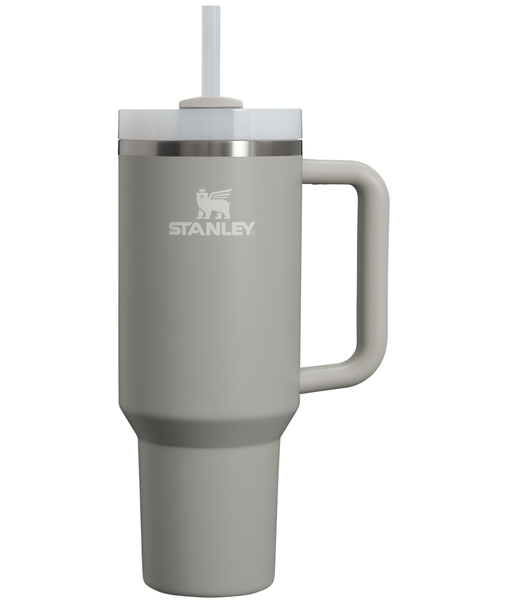 Insulated Travel The Quencher H2.0 Flowstate Tumbler  | Stanley Create D332L - 40oz Large Capacity Car-Cup Friendly Quencher - Ash