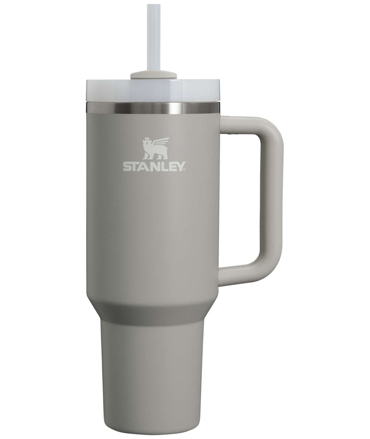 Insulated Travel The Quencher H2.0 Flowstate Tumbler  | Stanley Create D332L - 40oz Large Capacity Car-Cup Friendly Quencher - Ash