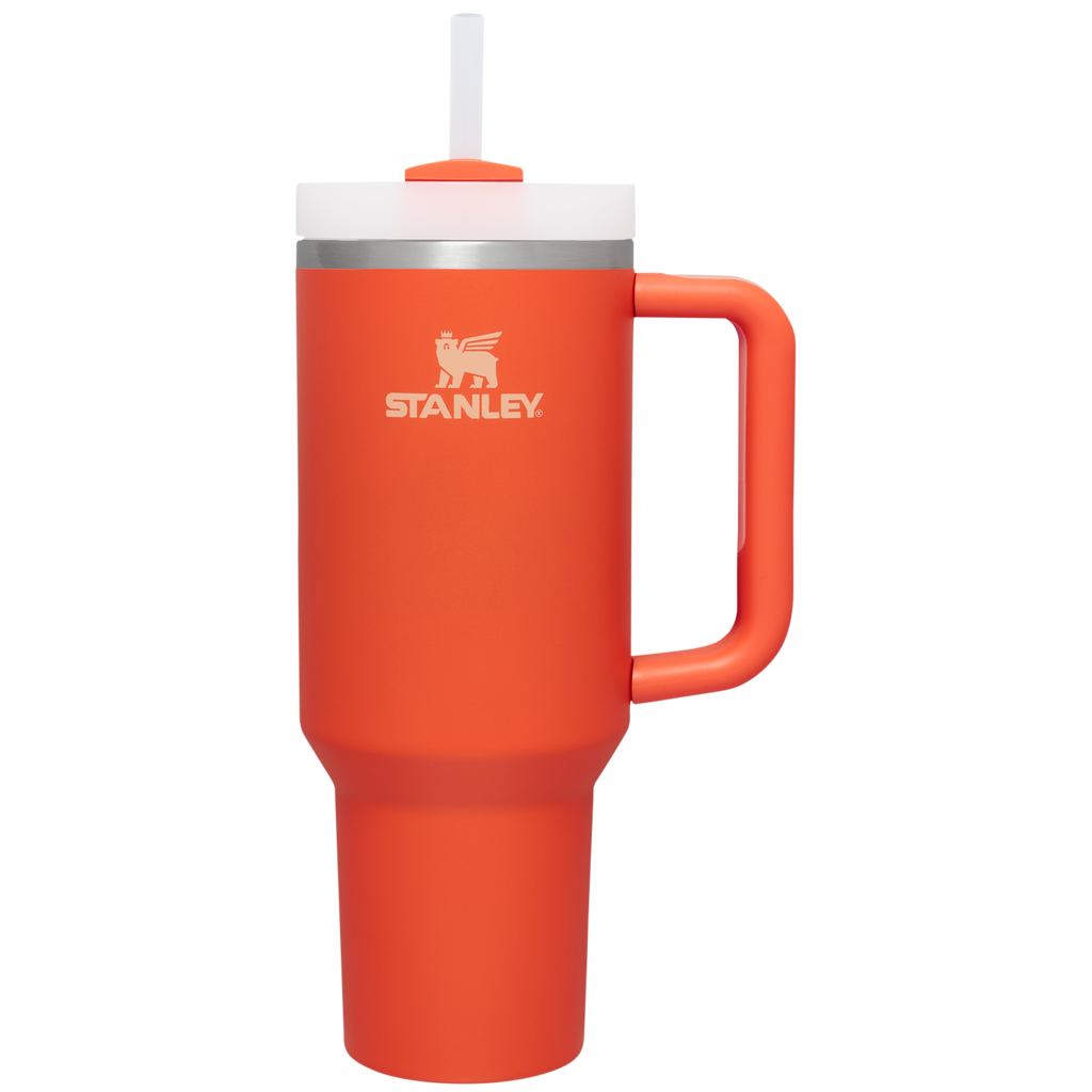 Insulated Travel The Quencher H2.0 Flowstate Tumbler  | Stanley Create D332L - 40oz Large Capacity Car-Cup Friendly Quencher - Tigerlily