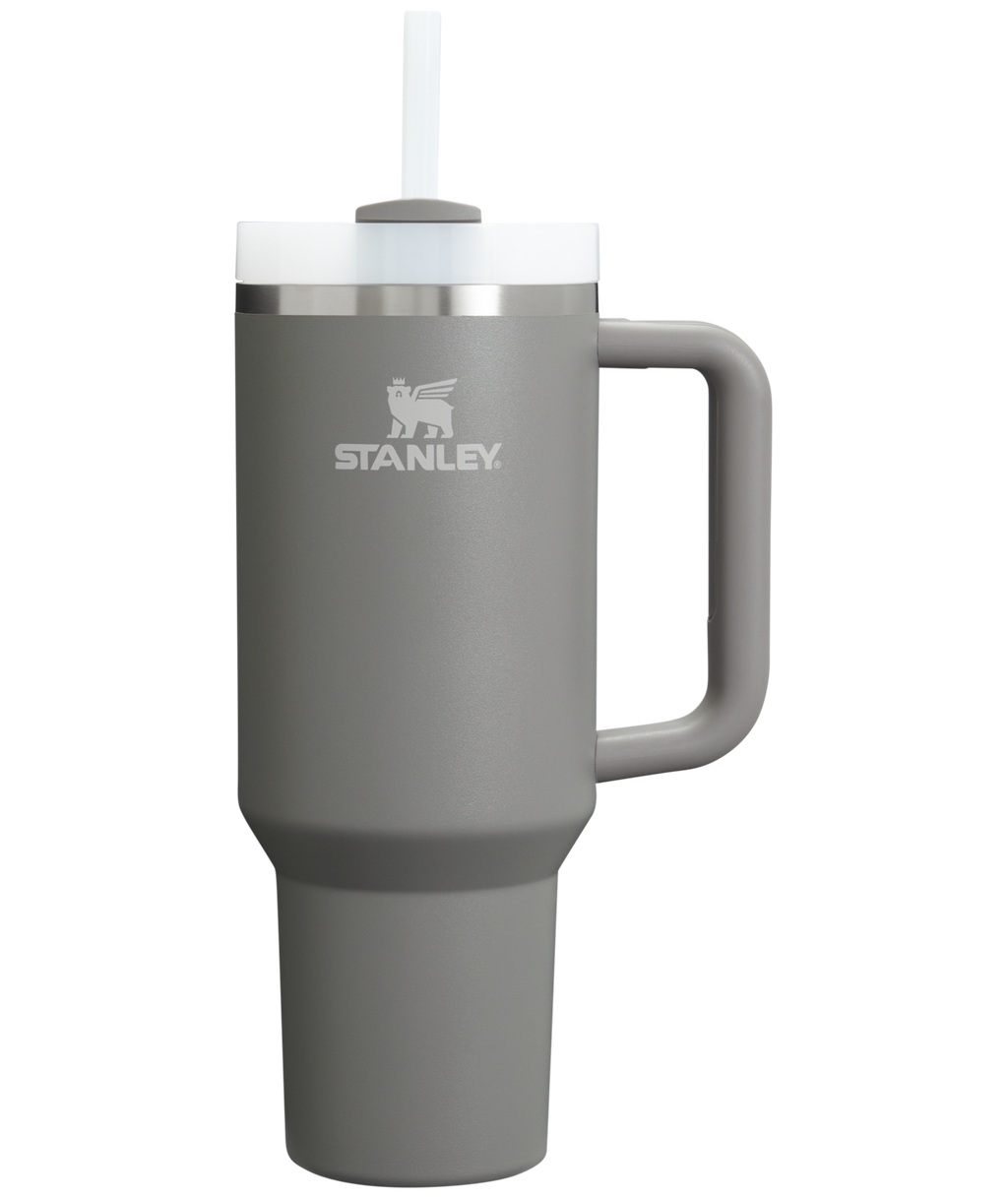 Insulated Travel The Quencher H2.0 Flowstate Tumbler  | Stanley Create D332L - 40oz Large Capacity Car-Cup Friendly Quencher - Stone