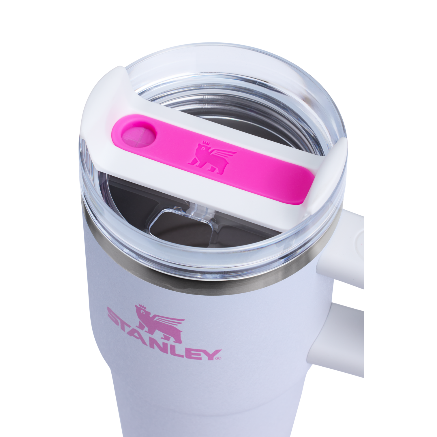 Double-Wall Vacuum The Quencher H2.O Flowstate Tumbler with Handle | Stanley Create D309N - Double-Wall Vacuum Insulated Travel Tumbler with Straw Detail