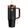 Large Capacity The Quencher Luxe H2.0 Flowstate Tumbler D171F - Premium Stainless Steel Straw Cup for All-Day Hydration - Black Snakeskin