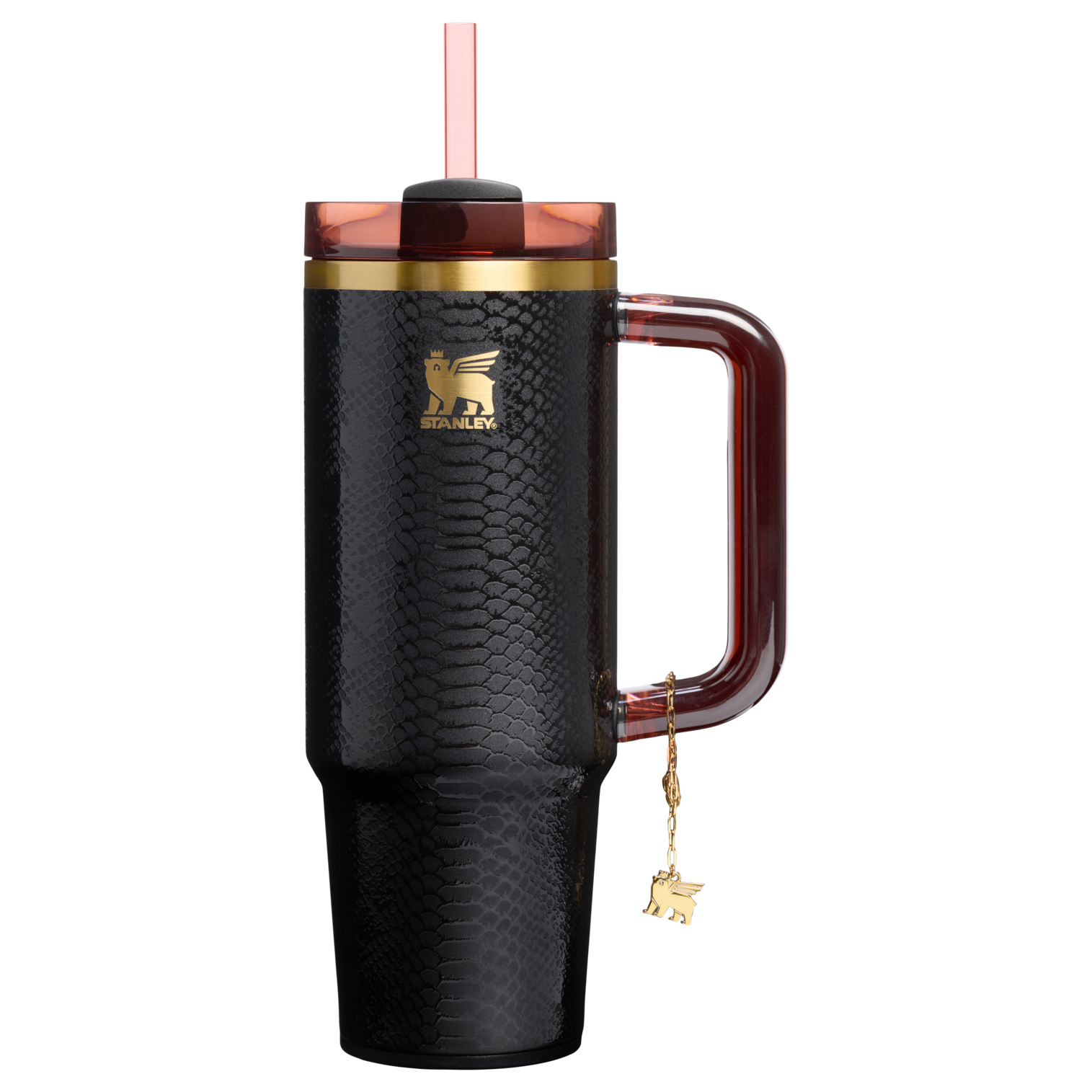 Large Capacity The Quencher Luxe H2.0 Flowstate Tumbler D171F - Premium Stainless Steel Straw Cup for All-Day Hydration - Black Snakeskin