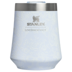 Premium Matte Stanley 1913 x LoveShackFancy Holiday Reserve Wine Tumbler D204X - Shatterproof Flavor-Preserving Cocktail Tumbler with Lid - Baby Bow Pink Peppermint