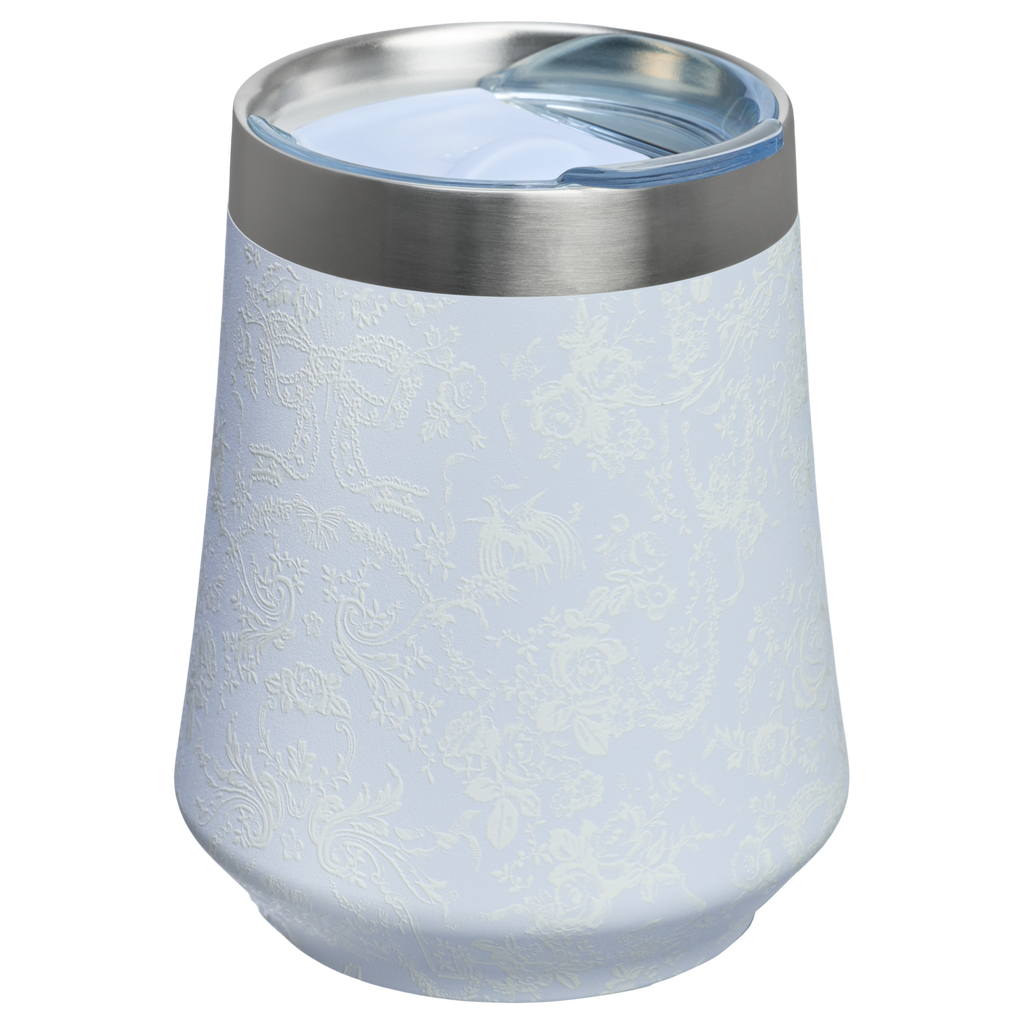 Vacuum Insulated Wine Stanley 1913 x LoveShackFancy Holiday Reserve Wine Tumbler D367F - Premium Insulated Egg-Shaped Wine Glass for Outdoors Detail