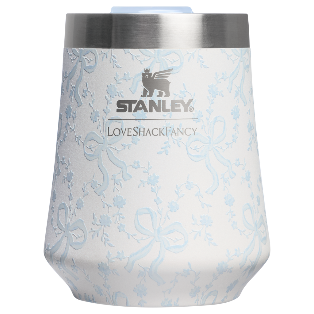Shatterproof Luxury Stanley 1913 x LoveShackFancy Holiday The Reserve Wine Tumbler Set | 2-pack D205C - Reserve Collection Stainless Steel Whiskey Cup Detail