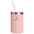 Leak-Proof Insulated The Everyday Can Cooler Cup D353P - Julienne Series Portable Picnic Chiller Tote - Peach Rose Picnic Stripe