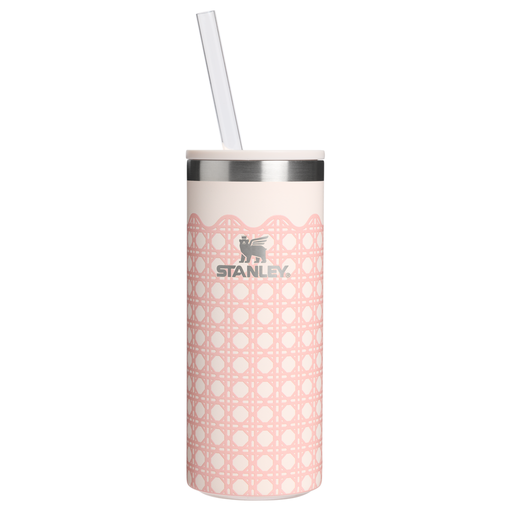 Ice-Retention The Everyday Slim Can Cooler Cup D350R - Heavy-Duty Ice-Retention Food & Beverage Carrier - Rose Quartz Rattan