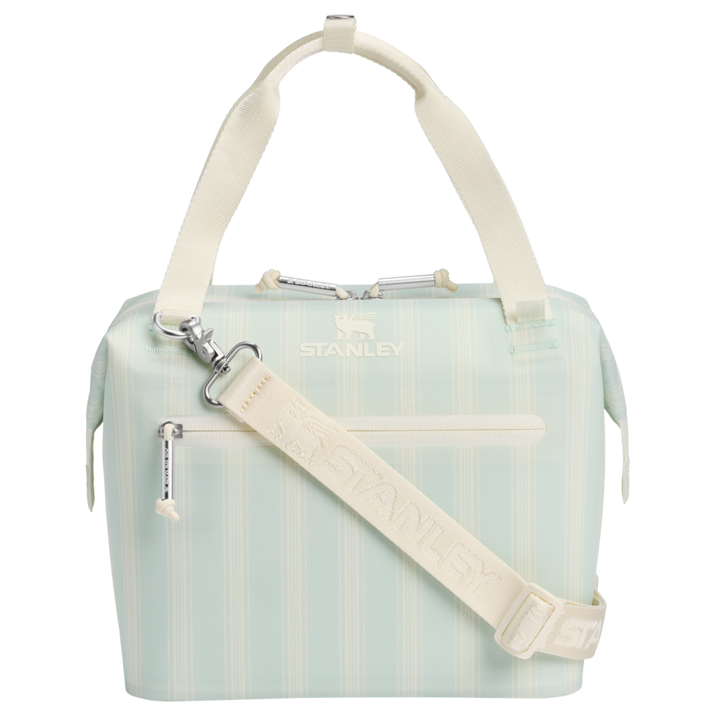 Heavy-Duty Tote The All Day Julienne Mini Cooler D349V - Julienne Series Portable Picnic Chiller Tote - Mist Picnic Stripe