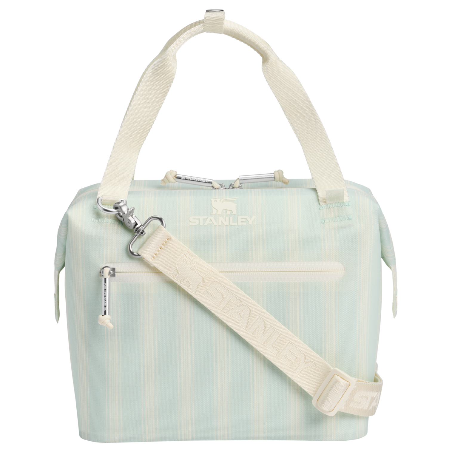 Heavy-Duty Tote The All Day Julienne Mini Cooler D349V - Julienne Series Portable Picnic Chiller Tote - Mist Picnic Stripe