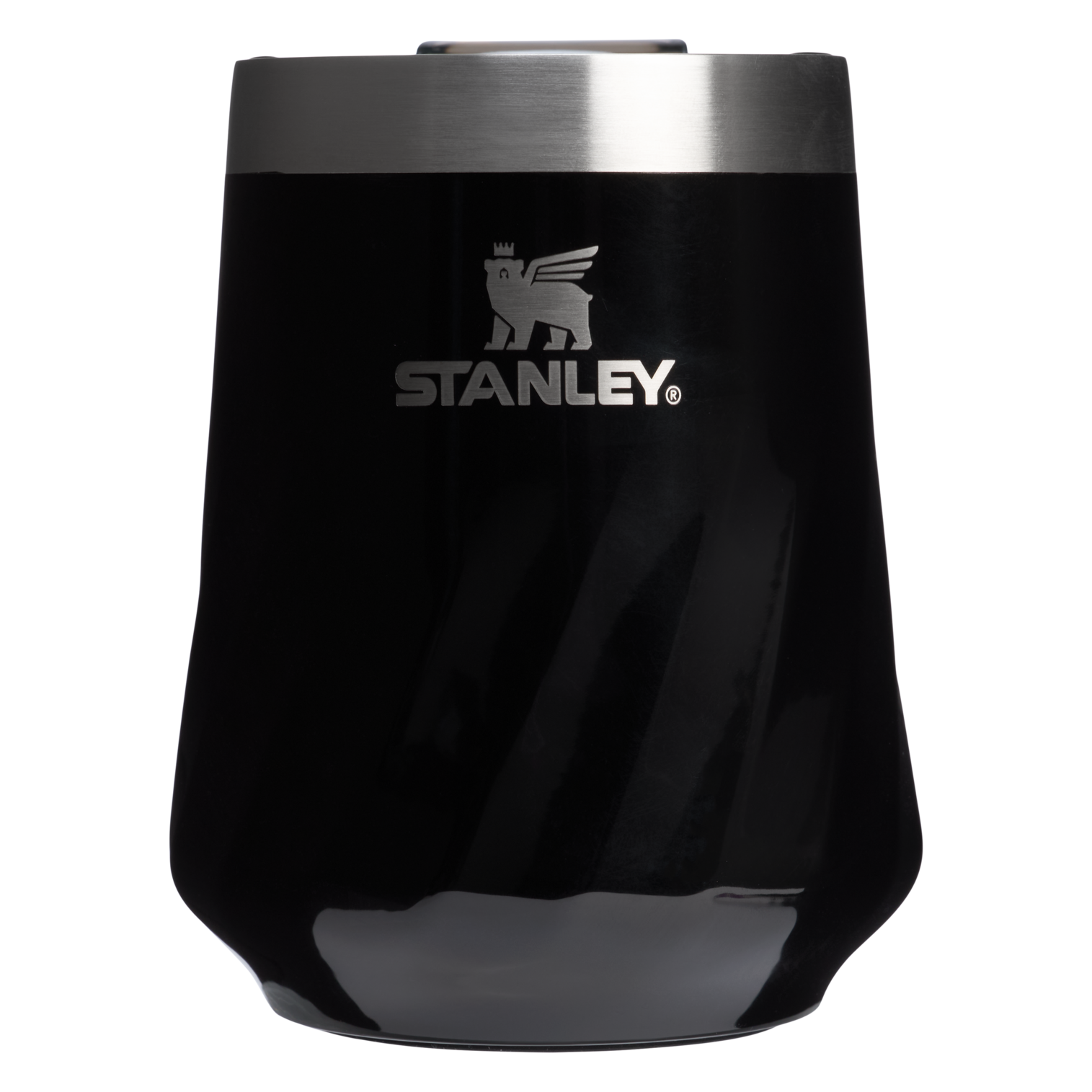 Vacuum Insulated Wine The Textured Reserve Wine Tumbler D141Z - Reserve Collection Stainless Steel Whiskey Cup - Black Gloss