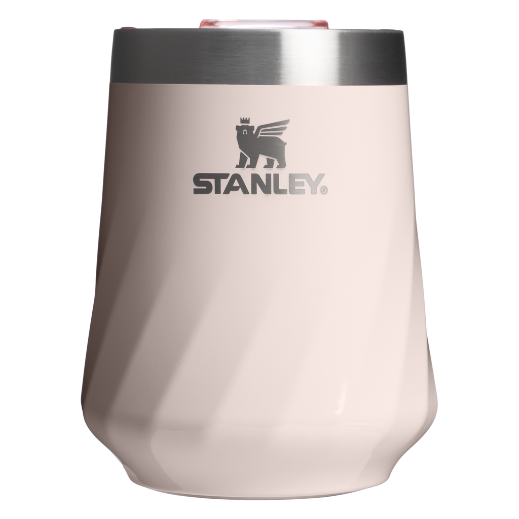 Vacuum Insulated Wine The Textured Reserve Wine Tumbler D141Z - Reserve Collection Stainless Steel Whiskey Cup - Rose Quartz Gloss