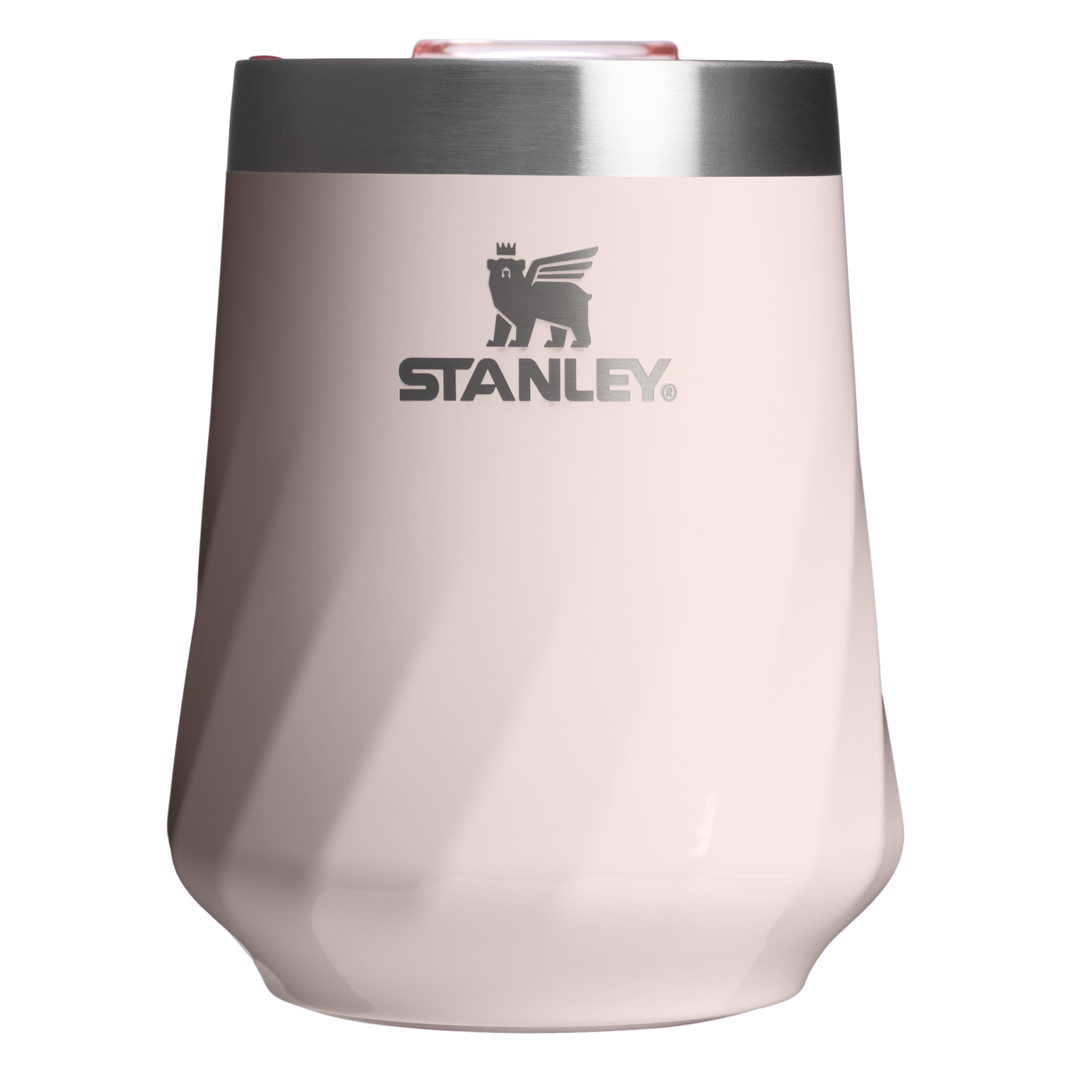 Vacuum Insulated Wine The Textured Reserve Wine Tumbler D141Z - Reserve Collection Stainless Steel Whiskey Cup - Rose Quartz Gloss