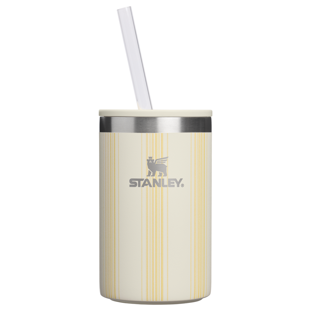 Leak-Proof Insulated The Everyday Can Cooler Cup D353P - Julienne Series Portable Picnic Chiller Tote - Cream Picnic Stripe