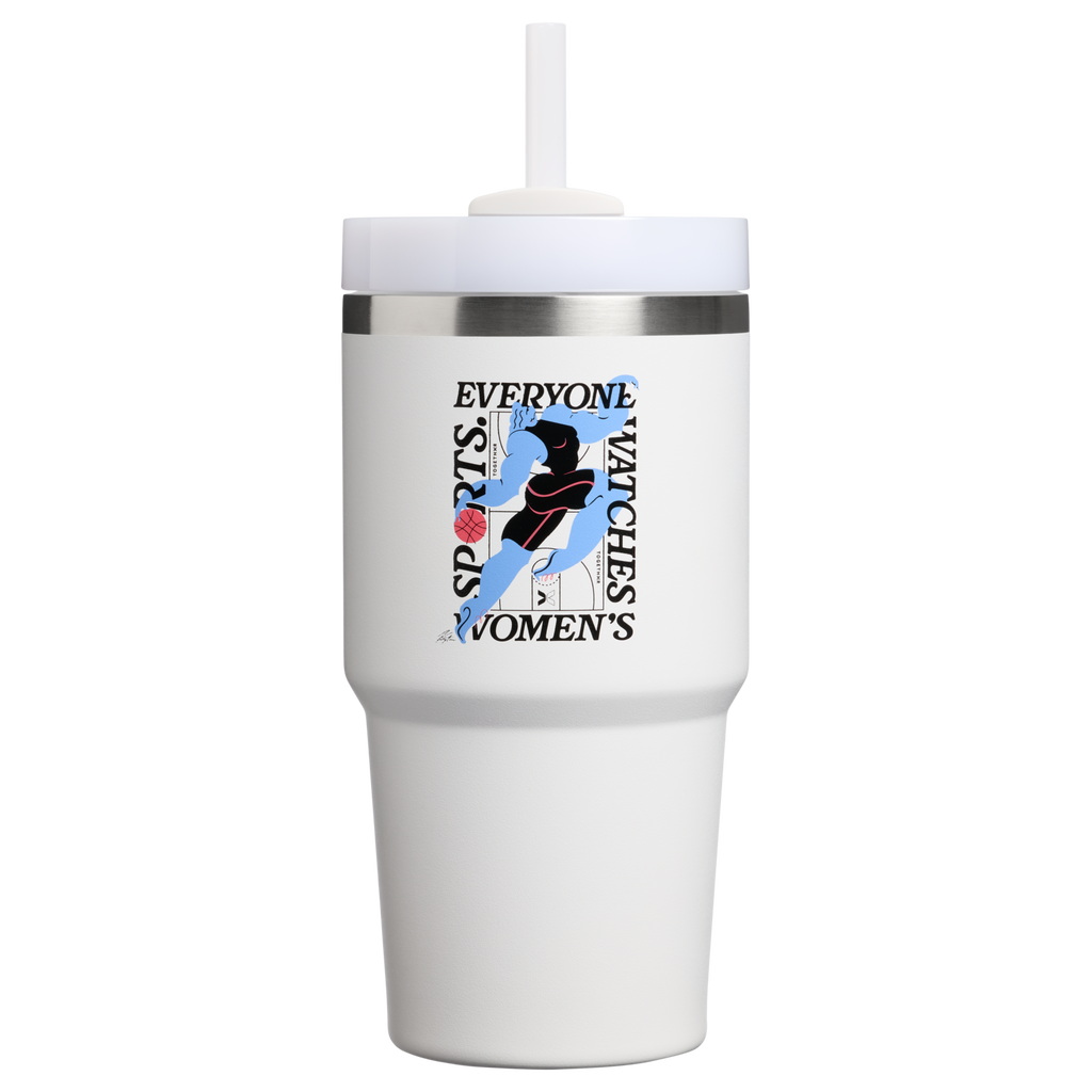 Splash-Resistant FlowState The Quencher H2.0 Flowstate Tumbler D341T - FlowState 3-Position Lid Insulated Travel Mug - Tournament White