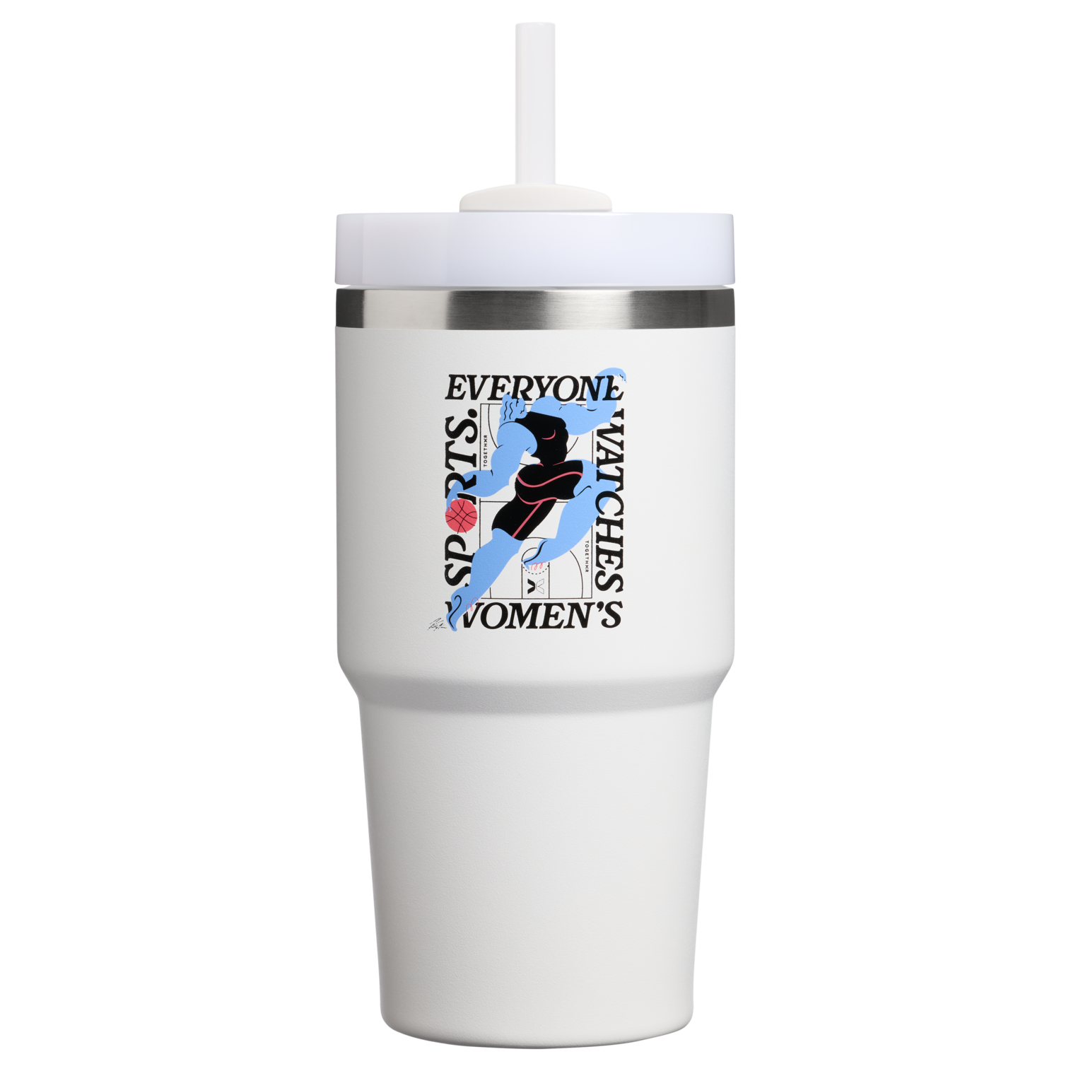 Splash-Resistant FlowState The Quencher H2.0 Flowstate Tumbler D341T - FlowState 3-Position Lid Insulated Travel Mug - Tournament White