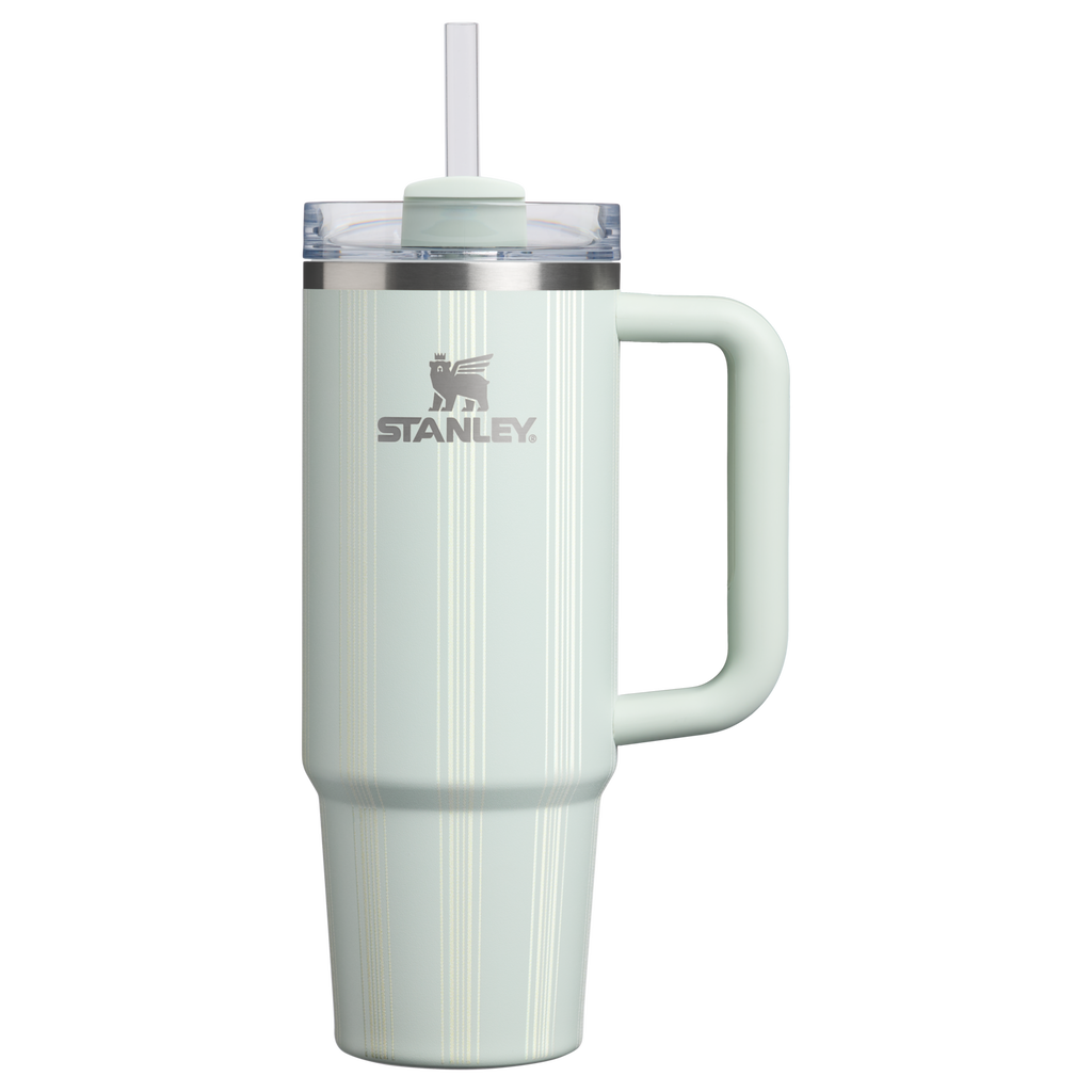 Splash-Resistant FlowState The Quencher H2.0 Flowstate Tumbler D343V - FlowState 3-Position Lid Insulated Travel Mug - Mist Picnic Stripe