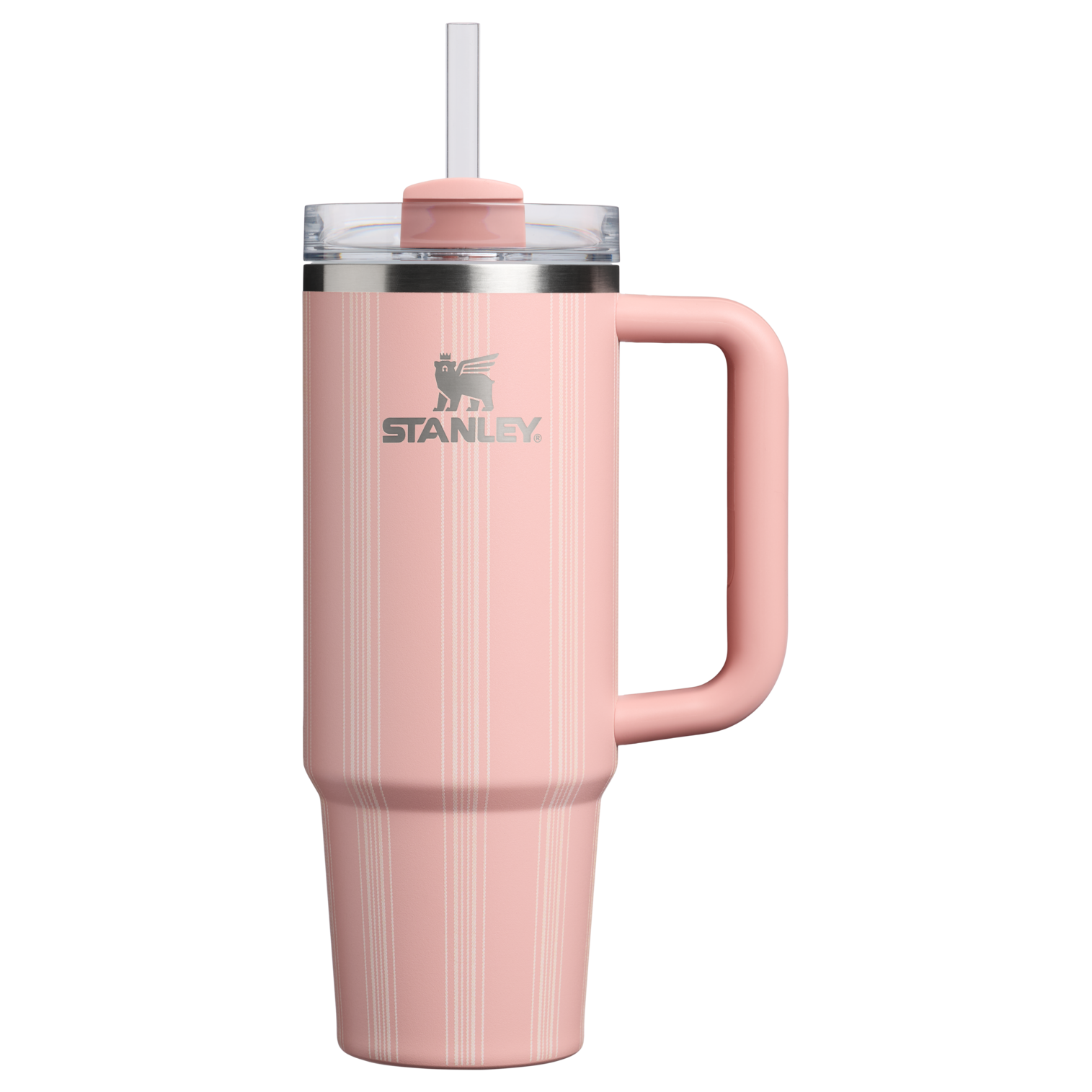 Splash-Resistant FlowState The Quencher H2.0 Flowstate Tumbler D343V - FlowState 3-Position Lid Insulated Travel Mug - Peach Rose Picnic Stripe