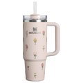 Splash-Resistant FlowState The Quencher H2.0 Flowstate Tumbler D363L - FlowState 3-Position Lid Insulated Travel Mug - Rose Quartz Bouquets