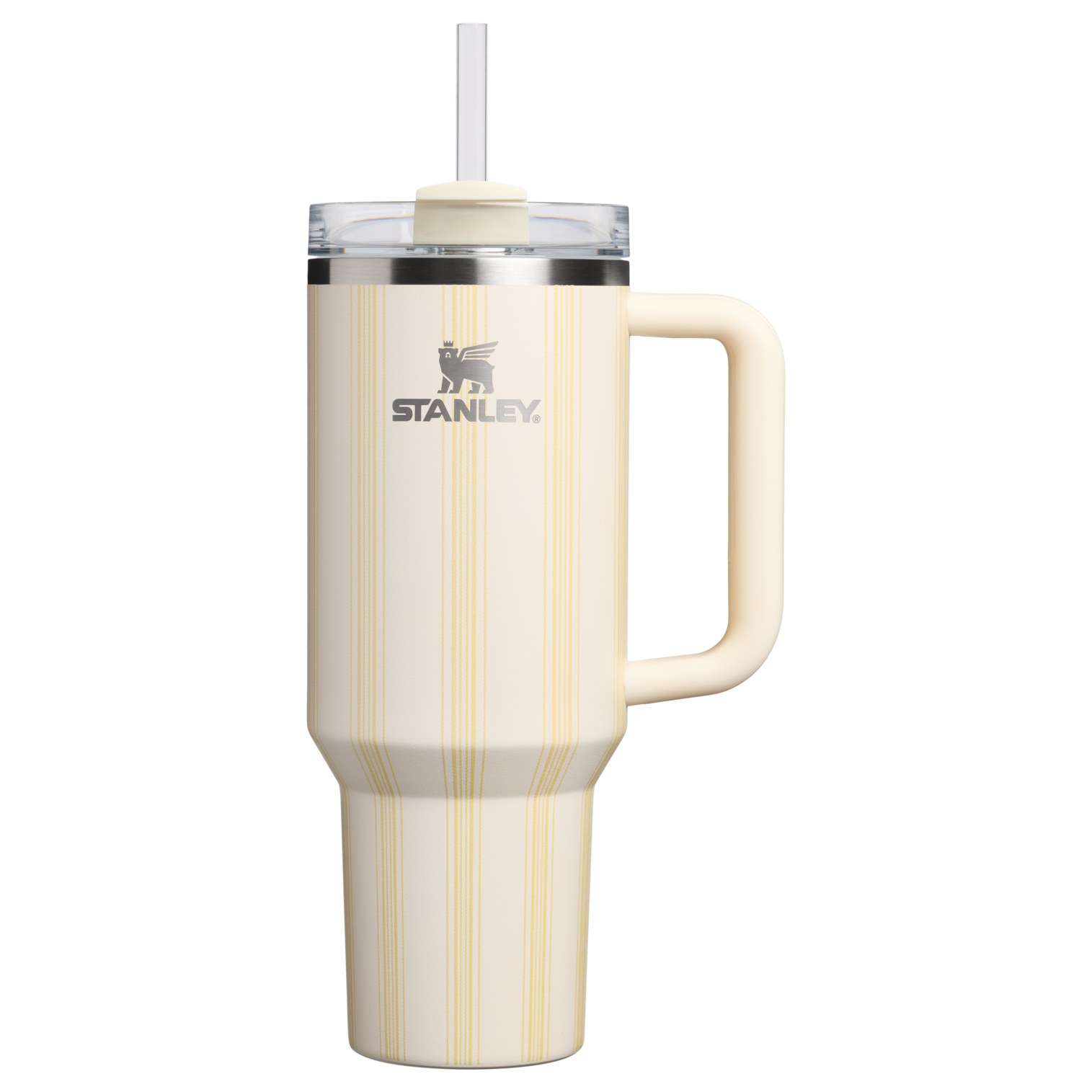Insulated Travel The Quencher H2.0 Flowstate Tumbler D342C - 40oz Large Capacity Car-Cup Friendly Quencher - Cream Picnic Stripe