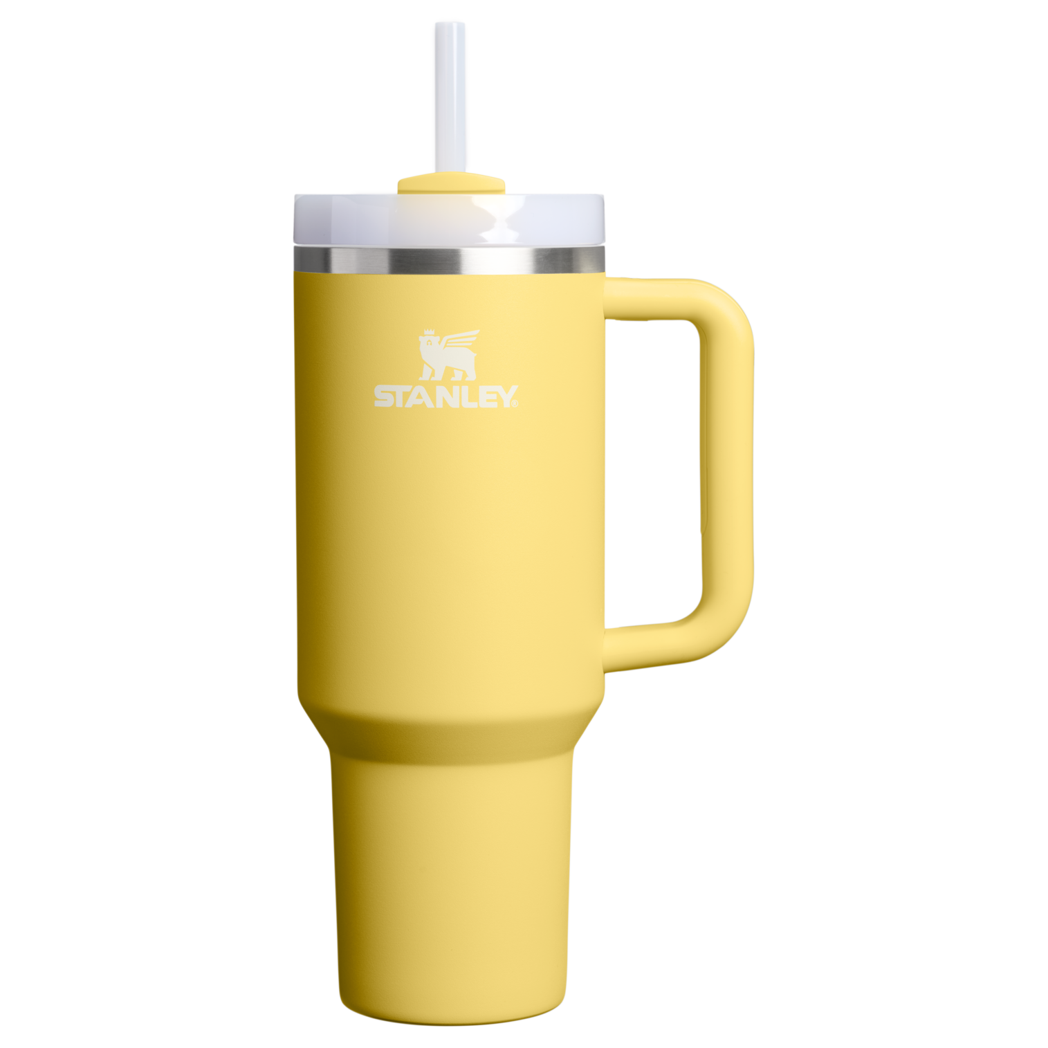 Insulated Travel The Quencher H2.0 Flowstate Tumbler  | Stanley Create D332L - 40oz Large Capacity Car-Cup Friendly Quencher - Daffodil