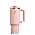 Insulated Travel The Quencher H2.0 Flowstate Tumbler D342C - 40oz Large Capacity Car-Cup Friendly Quencher - Peach Rose Picnic Stripe