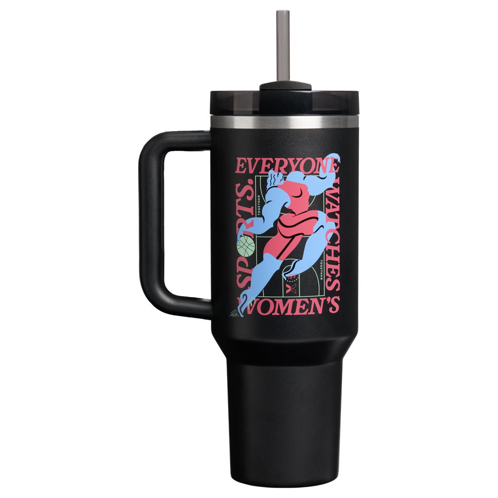 Splash-Resistant FlowState The Quencher H2.0 Flowstate Tumbler D340Y - 40oz Large Capacity Car-Cup Friendly Quencher - Tournament Black
