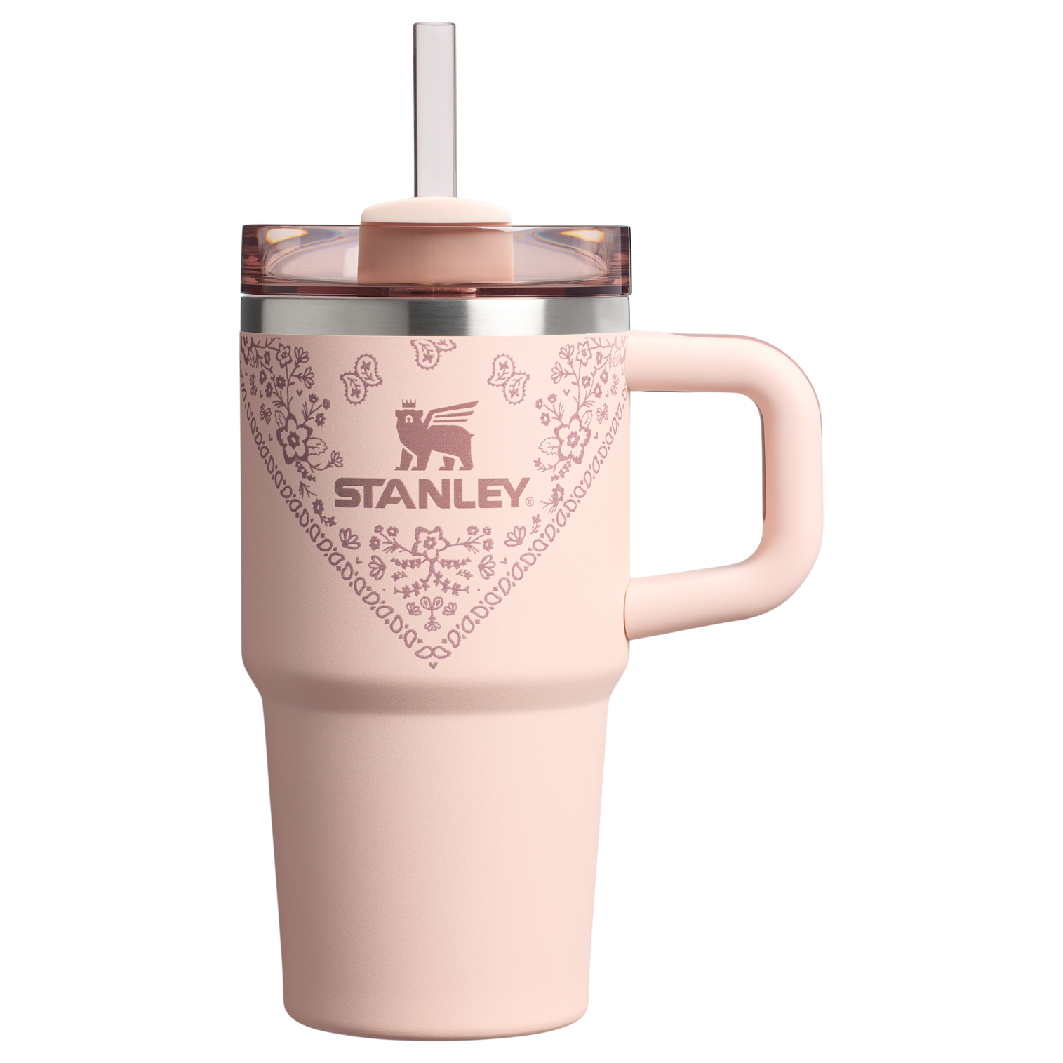 Splash-Resistant FlowState The Quencher H2.O Flowstate Tumbler D124E - 40oz Large Capacity Car-Cup Friendly Quencher - Conch Floral
