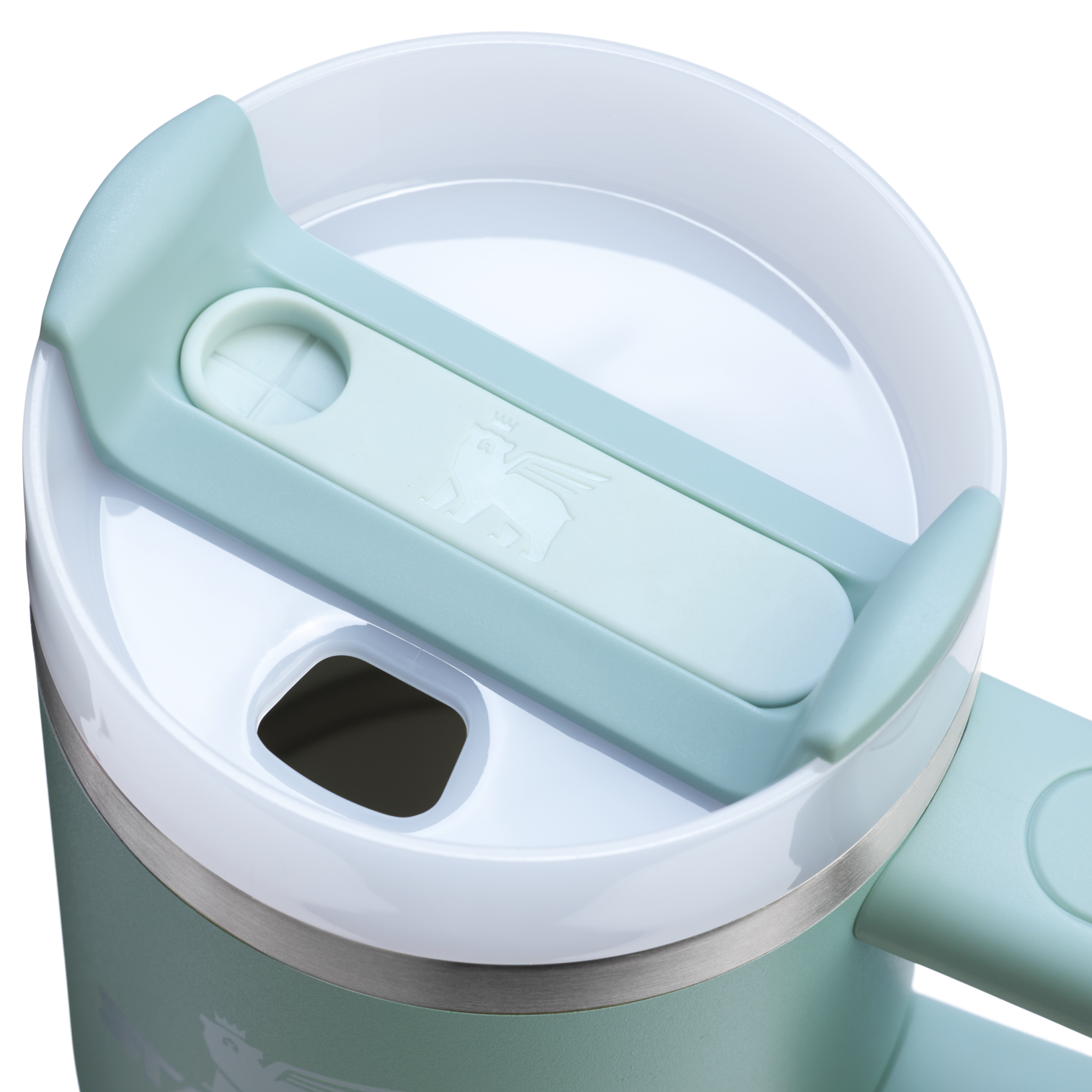 Large Capacity The Quencher H2.O Flowstate Tumbler | Stanley Create D291F - Double-Wall Vacuum Insulated Travel Tumbler with Straw Detail