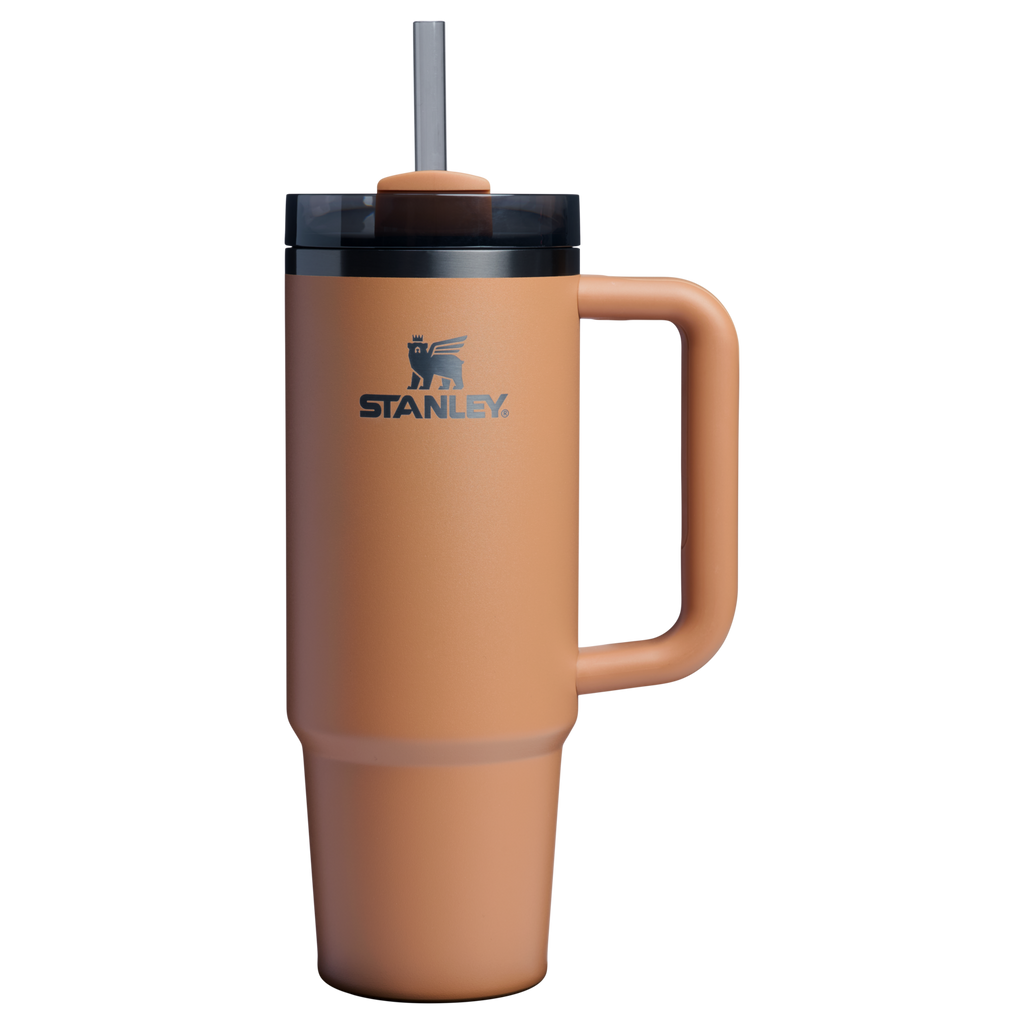 Large Capacity The Quencher H2.0 Flowstate Tumbler | Stanley Create D331C - Premium Stainless Steel Straw Cup for All-Day Hydration - Camel