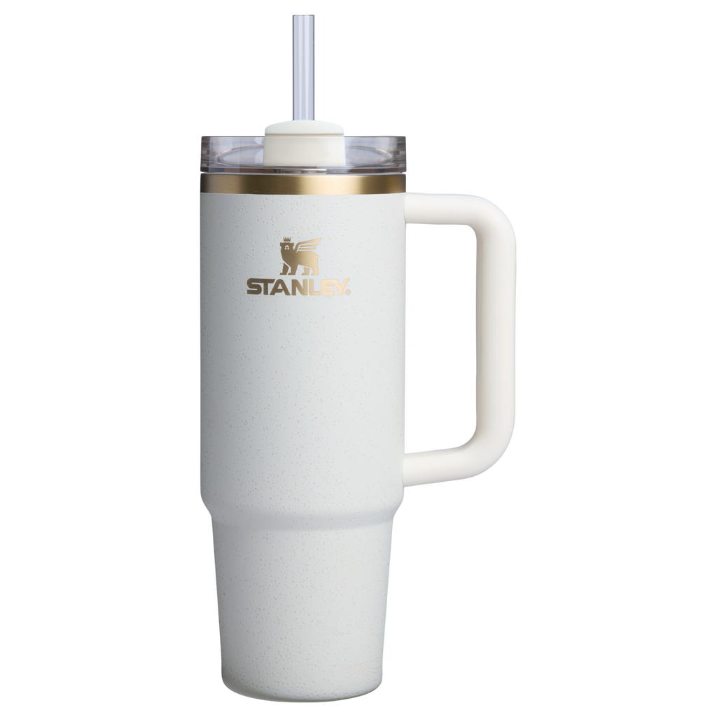 Large Capacity The Quencher H2.0 Flowstate Tumbler D051L - Double-Wall Vacuum Insulated Travel Tumbler with Straw - Cream Moon