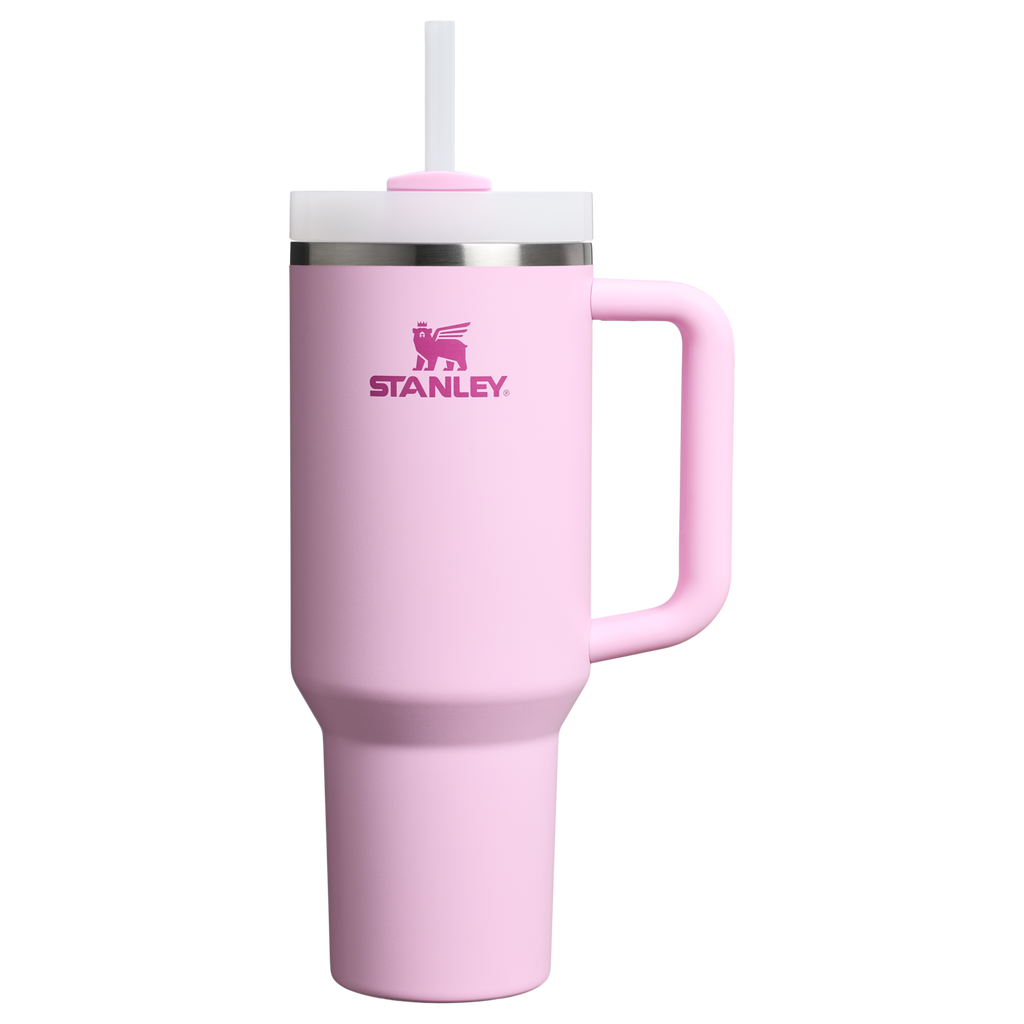Insulated Travel The Quencher H2.0 Flowstate Tumbler  | Stanley Create D332L - 40oz Large Capacity Car-Cup Friendly Quencher - Cherry Blossom