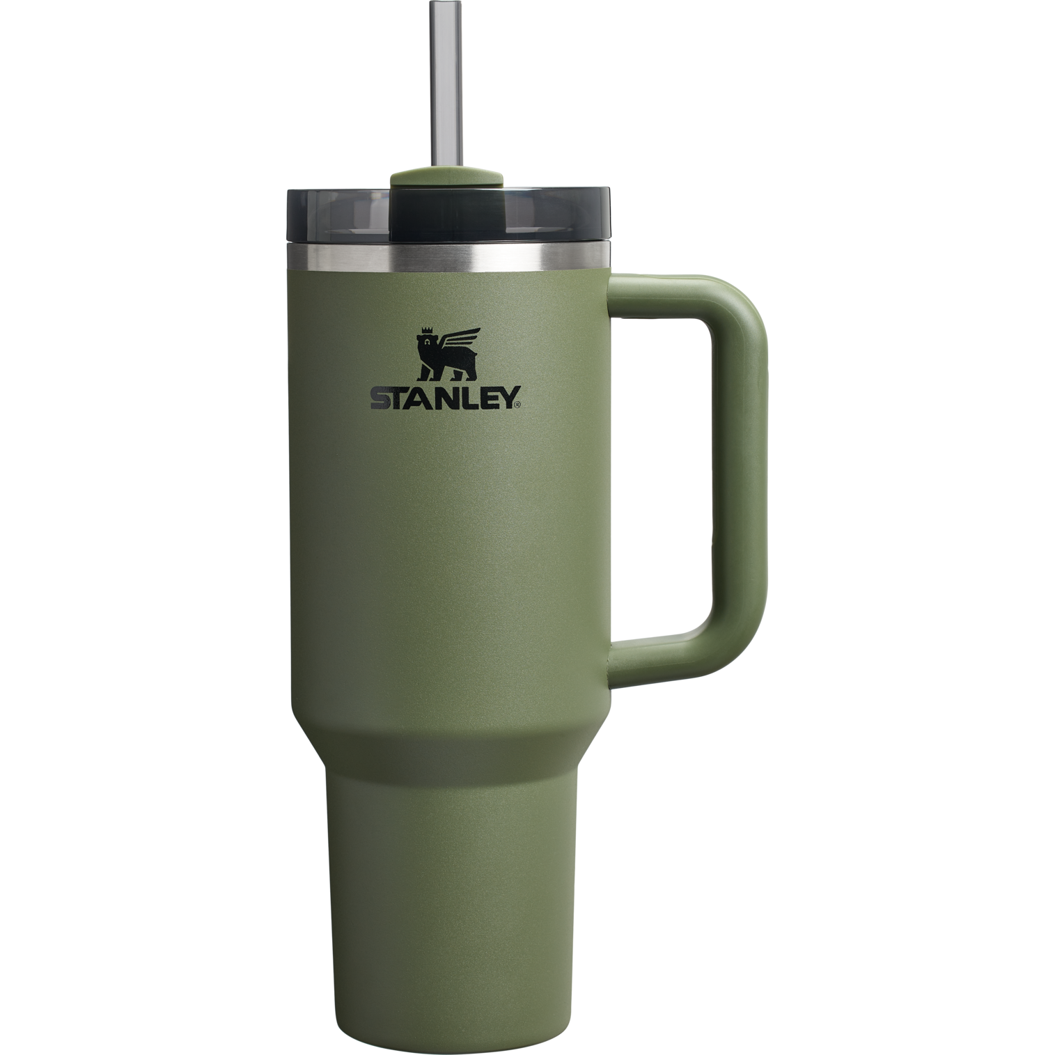 Insulated Travel The Quencher H2.0 Flowstate Tumbler  | Stanley Create D332L - 40oz Large Capacity Car-Cup Friendly Quencher - Dried Pine