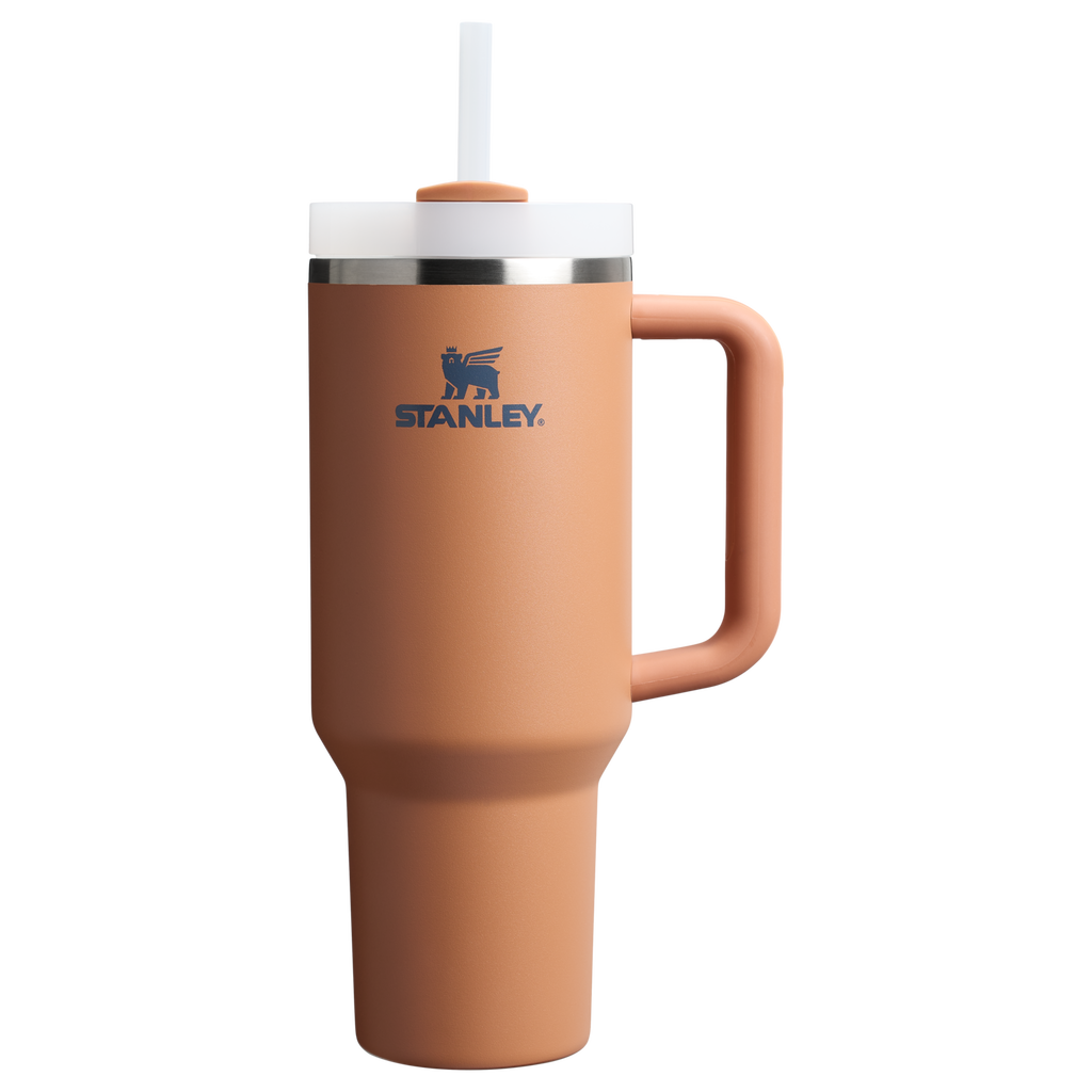 Insulated Travel The Quencher H2.0 Flowstate Tumbler  | Stanley Create D332L - 40oz Large Capacity Car-Cup Friendly Quencher - Toast