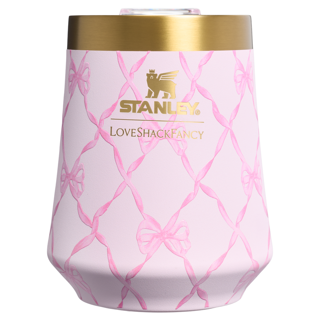 Vacuum Insulated Wine Stanley 1913 x LoveShackFancy Holiday Reserve Wine Tumbler D367F - Premium Insulated Egg-Shaped Wine Glass for Outdoors Detail