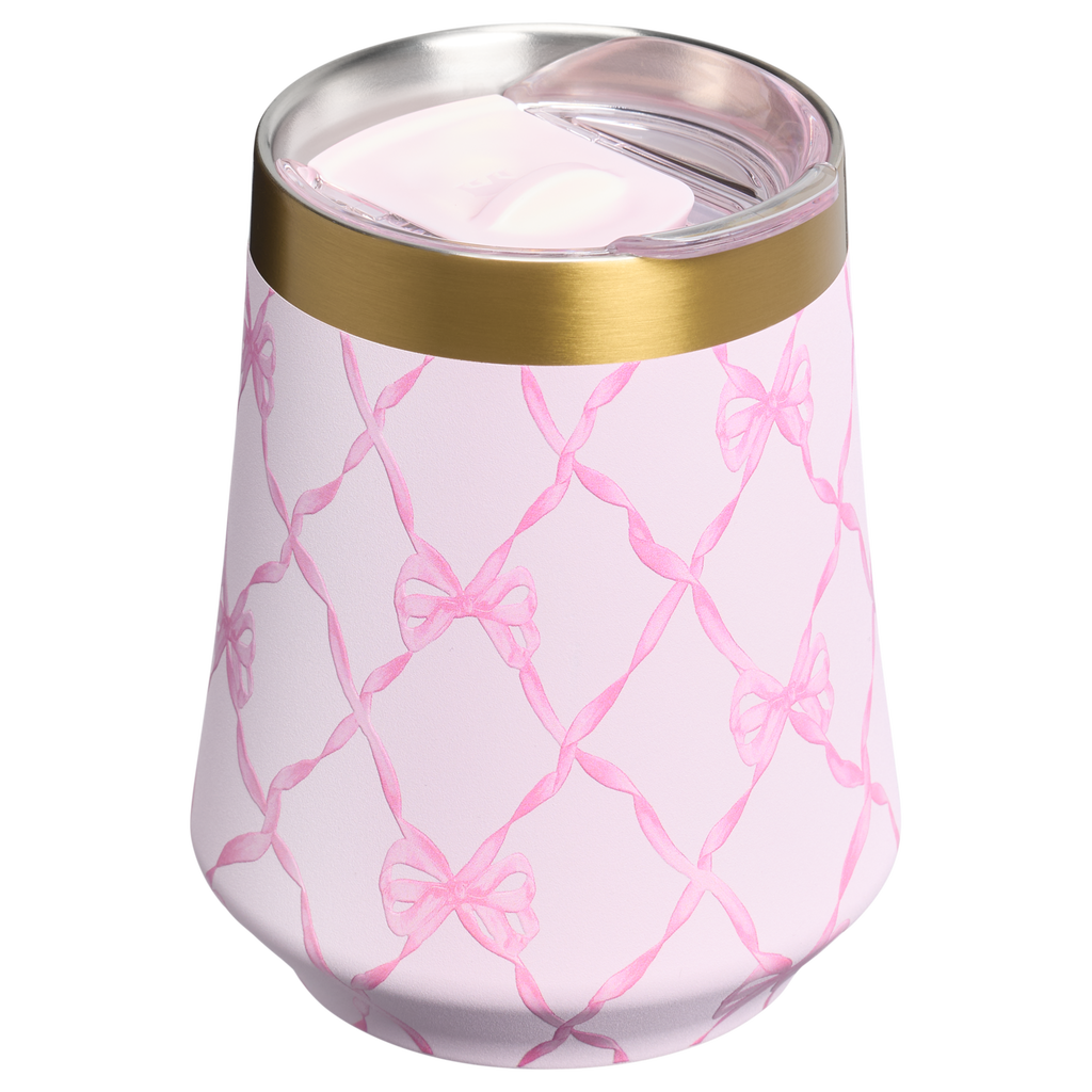 Vacuum Insulated Wine Stanley 1913 x LoveShackFancy Holiday Reserve Wine Tumbler D367F - Premium Insulated Egg-Shaped Wine Glass for Outdoors Detail