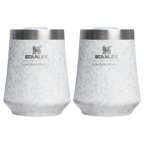 Shatterproof Luxury Stanley 1913 x LoveShackFancy Holiday The Reserve Wine Tumbler Set | 2-pack D205C - Reserve Collection Stainless Steel Whiskey Cup - Coquette Bow Winter Ice