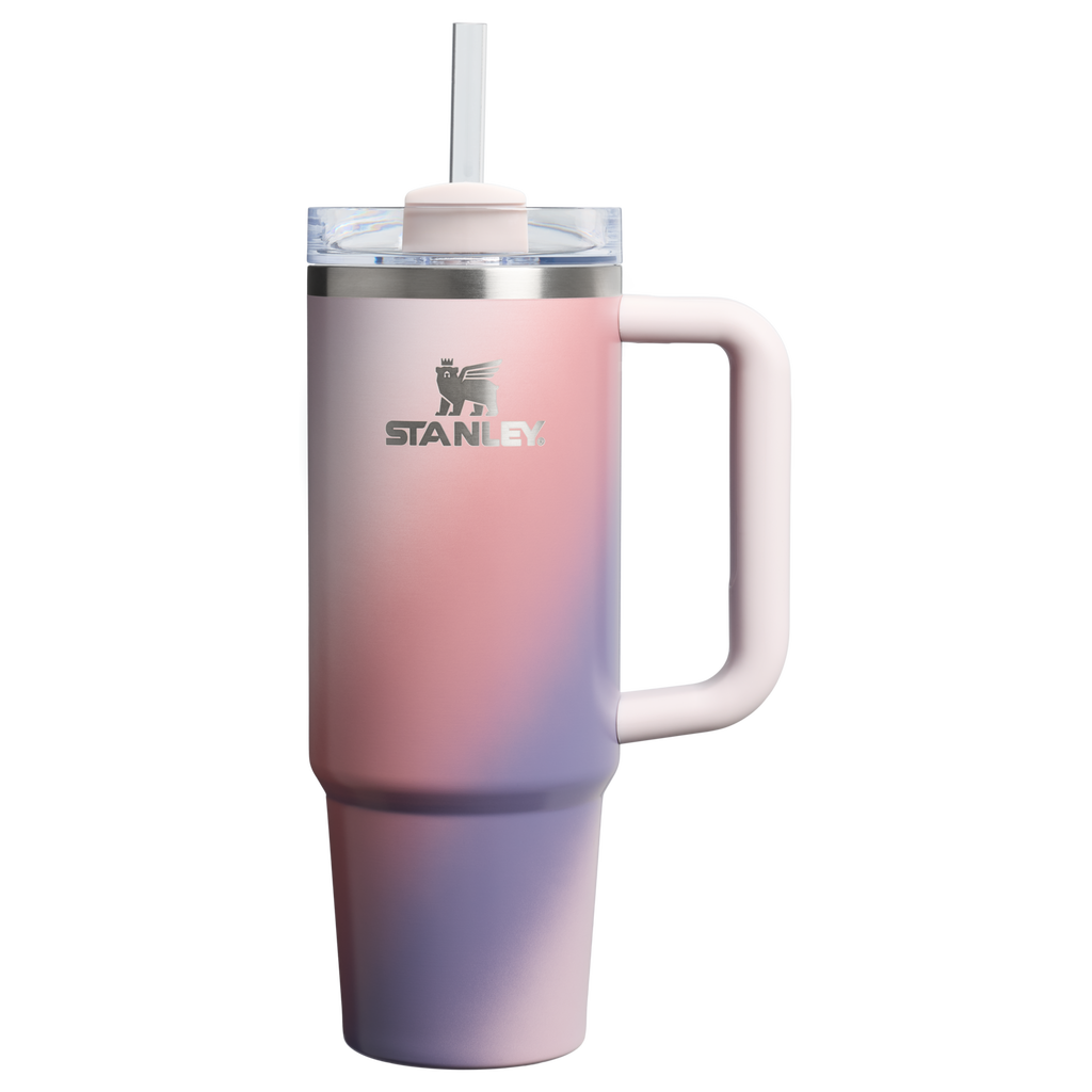 Large Capacity The Quencher H2.0 Flowstate Tumbler D051L - Double-Wall Vacuum Insulated Travel Tumbler with Straw - Dawn Spiral