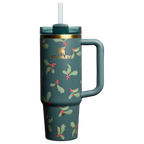 Double-Wall Vacuum The Cheers & Cheer Quencher H2.0 Flowstate Tumbler D189S - 40oz Large Capacity Car-Cup Friendly Quencher - Holiday Botanical