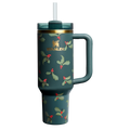Car-Cup Friendly The Cheers & Cheer Quencher H2.0 Flowstate Tumbler D188Q - Double-Wall Vacuum Insulated Travel Tumbler with Straw - Holiday Botanical
