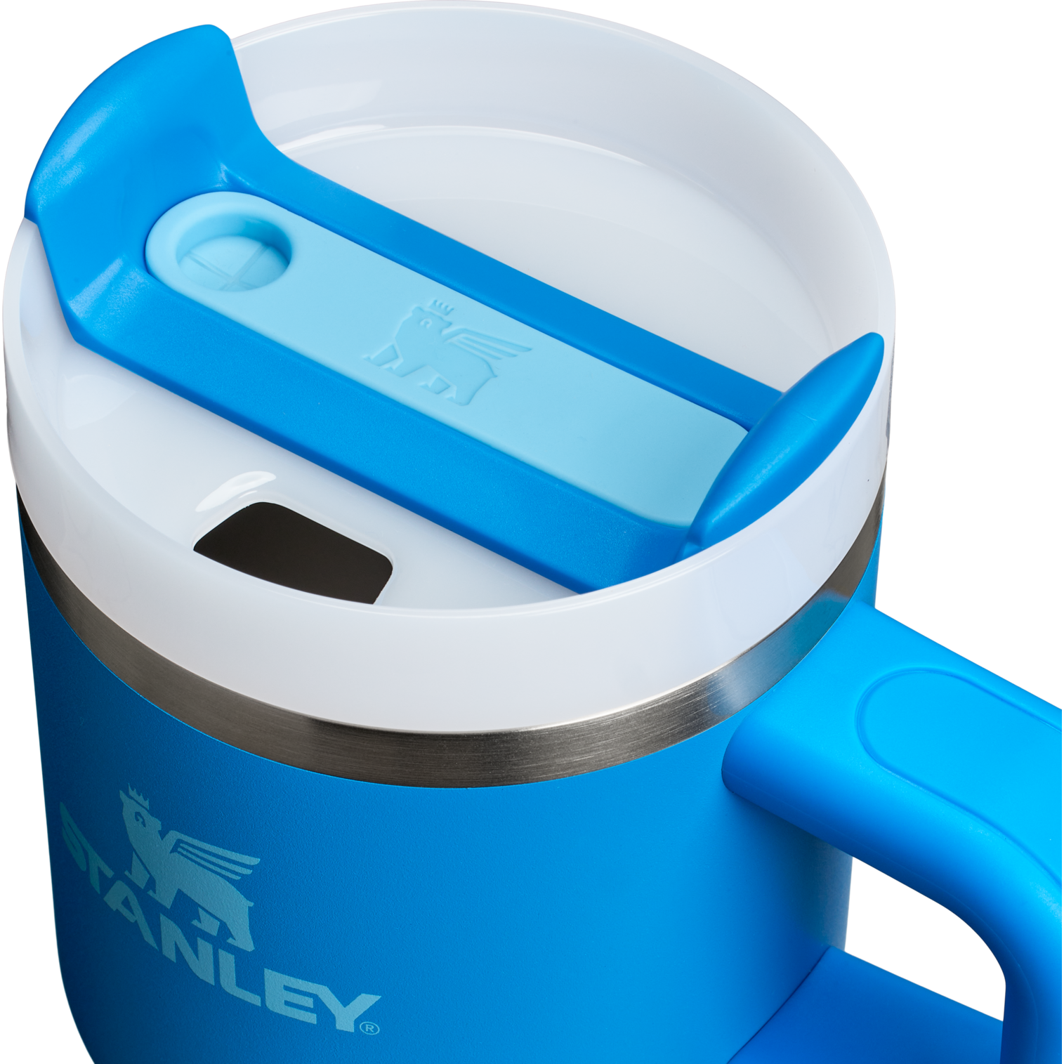 Double-Wall Vacuum The Quencher H2.O Flowstate Tumbler with Handle | Stanley Create D309N - Double-Wall Vacuum Insulated Travel Tumbler with Straw Detail