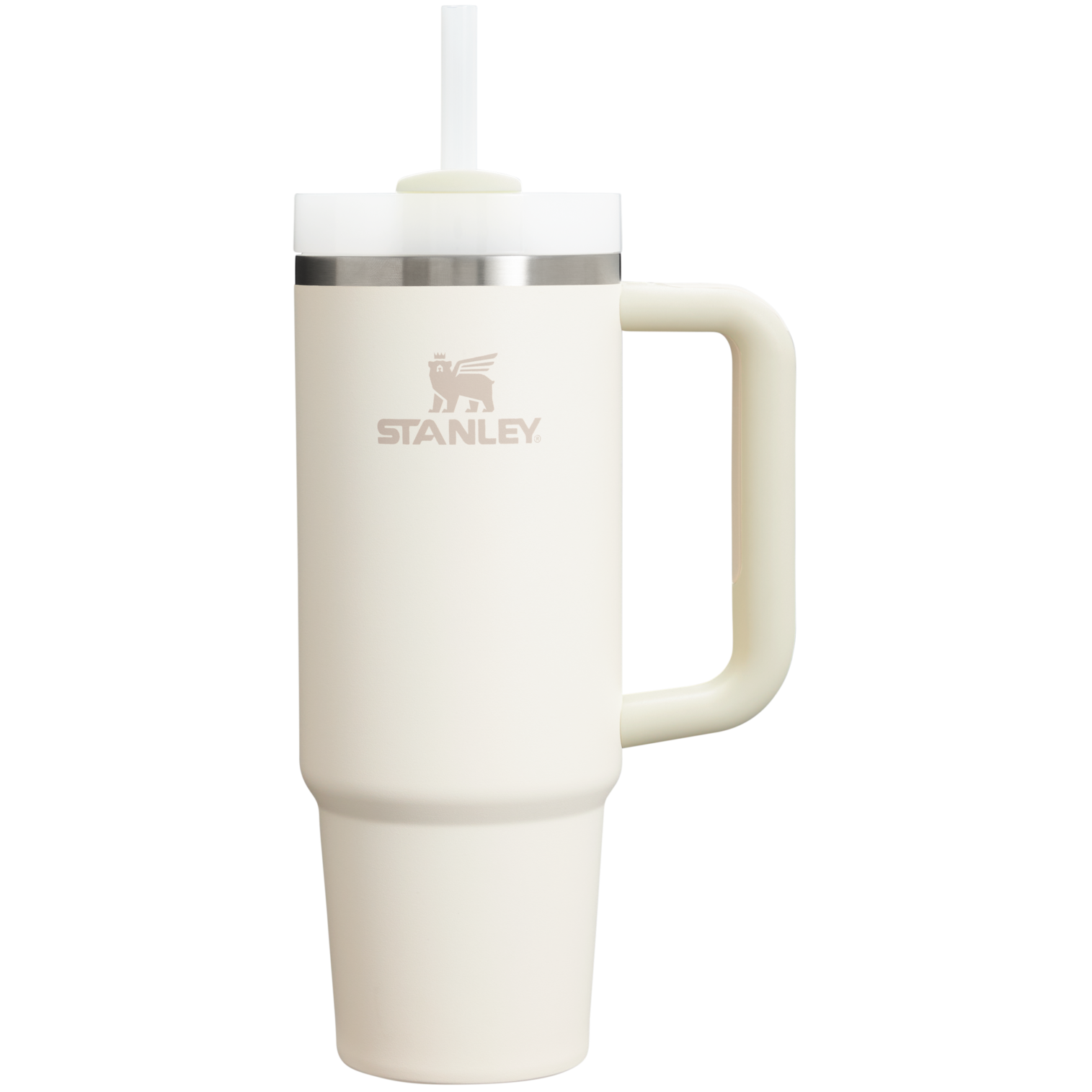 Large Capacity The Quencher H2.0 Flowstate Tumbler | Stanley Create D331C - Premium Stainless Steel Straw Cup for All-Day Hydration - Cream 2.0