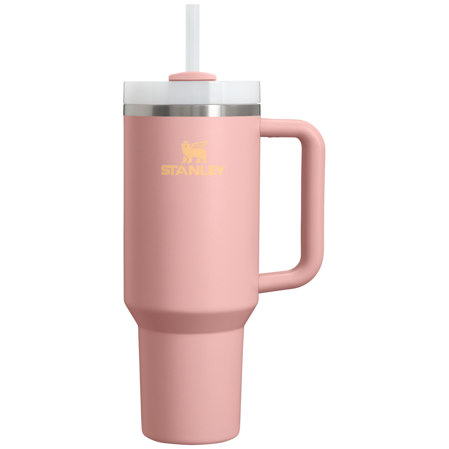 Insulated Travel The Quencher H2.0 Flowstate Tumbler  | Stanley Create D332L - 40oz Large Capacity Car-Cup Friendly Quencher - Peach Rose