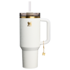 Splash-Resistant FlowState The Quencher Luxe H2.0 Flowstate Tumbler D170A - Double-Wall Vacuum Insulated Travel Tumbler with Straw - Pale Stone Snakeskin