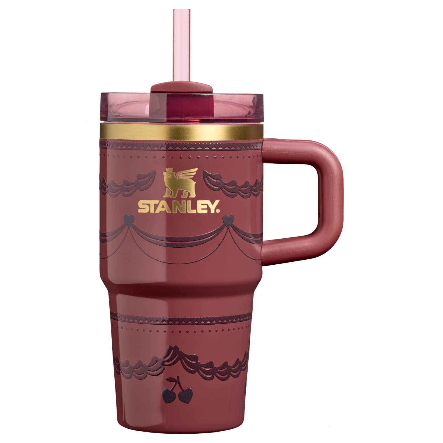Large Capacity The Valentine’s Day Quencher H2.0  Flowstate Tumbler D234X - Double-Wall Vacuum Insulated Travel Tumbler with Straw - Red Velvet Cake